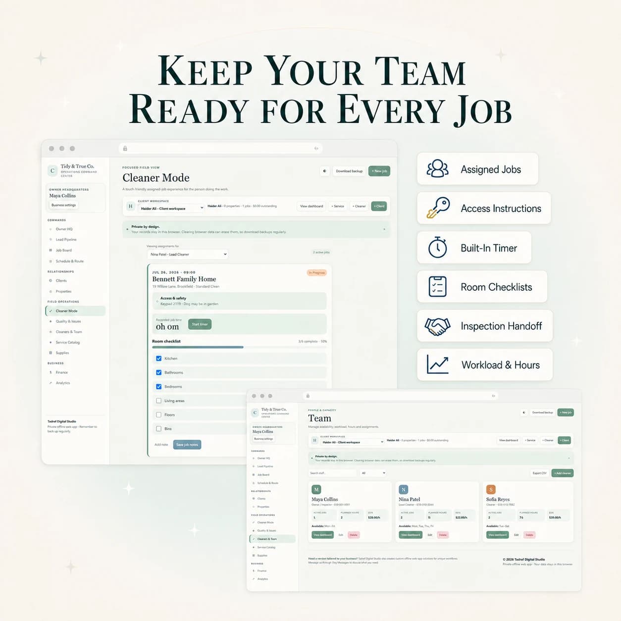 Cleaning Business Web App product preview
