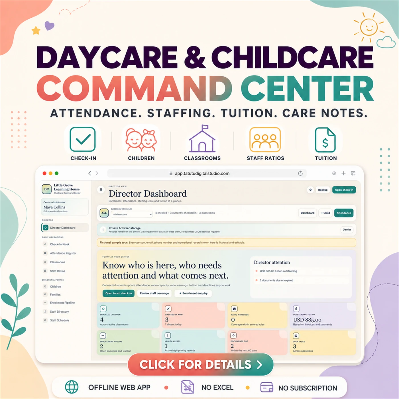 Daycare Planner Web App product preview