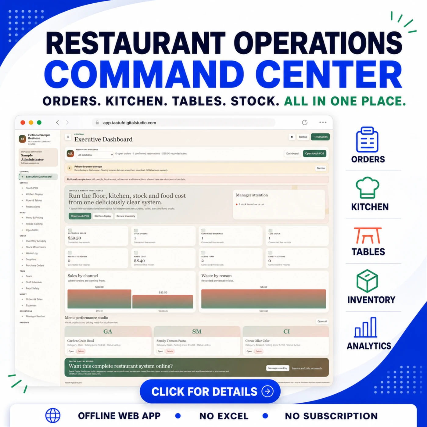 Restaurant Business Web App product preview