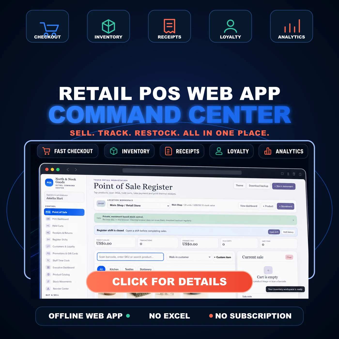 Retail POS System Web App product preview